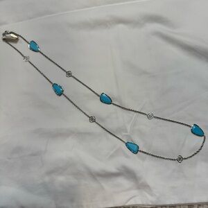 Kendra Scott Kinley Necklace - Silver & Turquoise Necklace